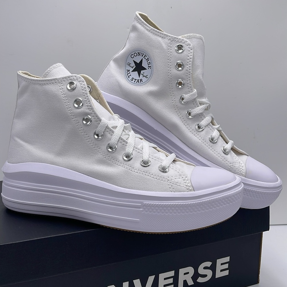 Converse WMNS CTAS MOVE HI
WHITE/NATURAL IVORY/BLACK 568498C Platforms Sneakers - Picture 7 of 16